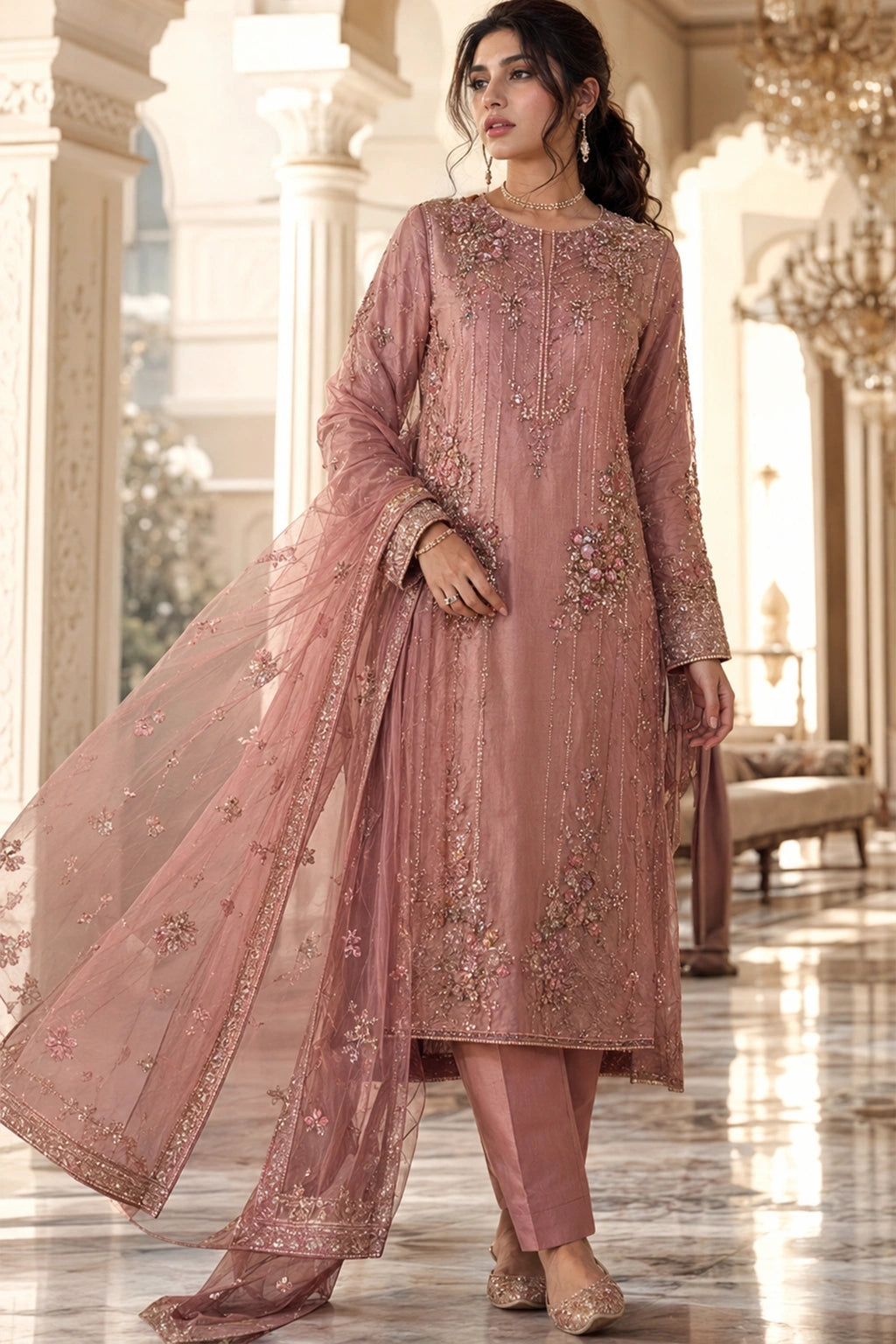 Rosélia Blush – Luxury Raw Silk Formal Dress