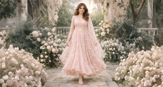 “Pakistani luxury festive outfit with intricate embroidery”